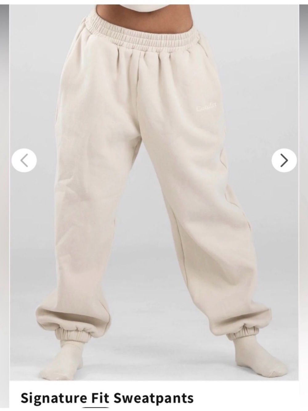 Comfrt Signature Fit Sweatpants In Bone Size Small